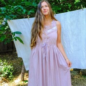 Vintage Plant-Dyed Adjustable Waist Dress